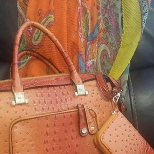 Brand New, Orange Bag, Wallet, and Scraf!